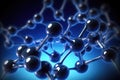 Molecular structure with connections between atoms. Generative AI Royalty Free Stock Photo