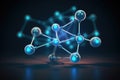 Molecular structure with connections between atoms. Generative AI Royalty Free Stock Photo