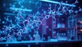 Molecular Structure 3D Rendering in Laboratory Setting Scientific Visualization Royalty Free Stock Photo