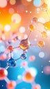 Molecular structure in detail with soft focus bokeh and bright background Royalty Free Stock Photo