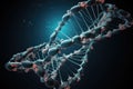 molecular structure of dna, with double helix and chromosomes visible