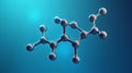 Molecular structure floating in blue light emphasizing science and chemistry concepts in a modern abstract style Royalty Free Stock Photo