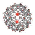 Molecular structure of a fullerene c60 buckminsterfullerene or soccer ball carbon molecule Royalty Free Stock Photo