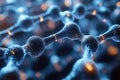 Molecular structure with glowing nodes revealing intricate connections i Royalty Free Stock Photo