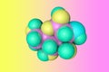 Molecular structure of glucosamine. Glucosamine is used as a treatment for osteoarthritis. Scientific background. 3d