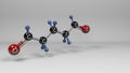 Glutaraldehyde Molecule 3D render illustration.