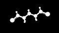 Glutaraldehyde Molecule 3D render.
