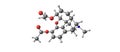 Molecular structure of Heroin on white background