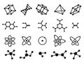 Molecular structure. Hexagon dna molecule, logo connected molecules. Chemistry formula, black chemical or medicine