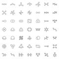 Molecular structure line icons set