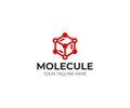 Molecular structure logo template. Chemical structure vector design