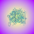 Molecular structure of the measles virus hemagglutinin on colorful background. Scientific background. 3d illustration