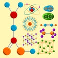 Molecular structure medical evolution life biotechnology microbiology formula vector illustration.