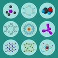 Molecular structure medical evolution life biotechnology microbiology formula vector illustration.