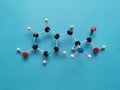 Molecular structure model of tyrosine molecule