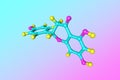 Molecular structure of naringenin, a flavorless, colorless flavanone, a type of flavonoid. It is the predominant Royalty Free Stock Photo