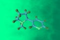 Molecular structure of nicotine. It is alkaloid present in the nightshade family of plants. Scientific background. 3d