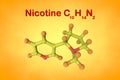 Molecular structure of nicotine, a plant alkaloid present in tobacco. Atoms are represented as spheres with color coding Royalty Free Stock Photo