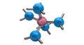 Molecular structure of a phosphorous atom bonded with four oxygen atoms forming phosphorus oxychloride-like geometry Royalty Free Stock Photo