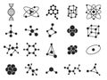 Molecular structure. Science molecules, atom. Chemical bonds symbol. Dna structure or hormone particles. Isolated