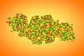 Molecular structure of shiga toxin. 3d illustration