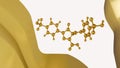 A molecular structure of tartrazine against the textured yellow background Royalty Free Stock Photo