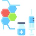 Molecular Structure and Vaccine icon, Vaccine Development related vector