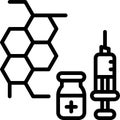 Molecular Structure and Vaccine icon, Vaccine Development related vector