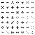 Molecular structure vector icons set