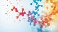 Molecular structure visualization, colorful abstract design