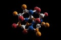Molecular structure visualization, colorful atoms, 3D model, scientific representation