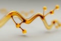 Molecular Structure Visualization with Golden Abstract Forms for Scientific Design Generative AI Royalty Free Stock Photo