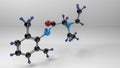 Lidocaine molecule structure illustration.