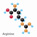 Molecular omposition and structure of Arginine, Arg, best for books and education