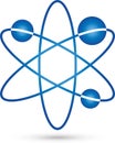 Molecule or atom, chemistry, science and laboratory logo