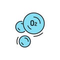 Molecule or atom oxygen color line icon. Editable stroke.