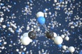 Molecule of aziridine, conceptual molecular model. Conceptual 3d rendering