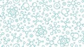 Molecule background, abstract science seamless pattern. Medical, chemistry wallpaper with atom line icons. Scientific