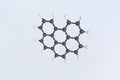 Molecule of benzo(ghi)perylene, isolated molecular model. 3D rendering Royalty Free Stock Photo