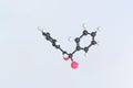 Molecule of benzoin, isolated molecular model. 3D rendering