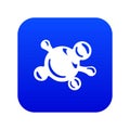 Molecule biology icon blue vector