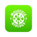 Molecule biology icon green vector