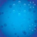 Molecule blue background