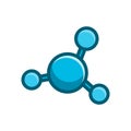 Molecule blue icon vector illustration isolated on white background Royalty Free Stock Photo