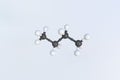 Molecule of butane, isolated molecular model. 3D rendering Royalty Free Stock Photo