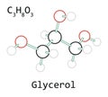 Molecule C3H8O3 Glycerol Royalty Free Stock Photo