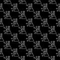 Molecule and Chemistry Flask thin line Science concept Seamless Pattern