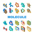 molecule chemistry science icons set vector Royalty Free Stock Photo