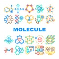 molecule chemistry science icons set vector Royalty Free Stock Photo