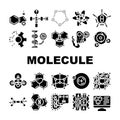 molecule chemistry science icons set vector Royalty Free Stock Photo
